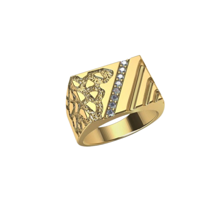 Erkek Yüzüğü 26.92 Gram Yeşil Altın , 0.20ct Pırlanta